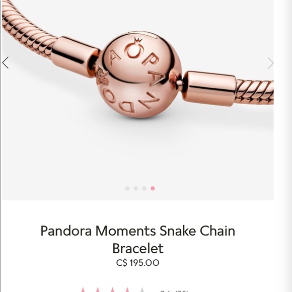 Rose Gold Pandora Snake Chain Bracelet - Picture 2 of 4